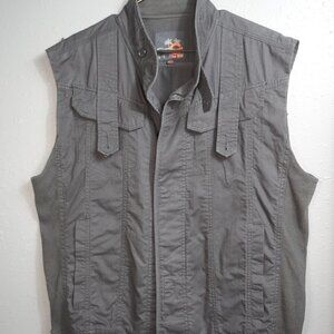 G By Guess Mens Black Distressed Outdoor Cargo Pocket Sleeveless Vest Size XXL